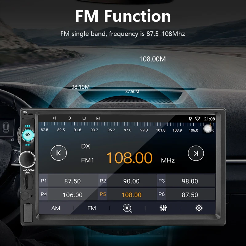 Vtopek 7 дюймов сенсорный экран 2 din Android мультимедийный плеер MP5 дисплей