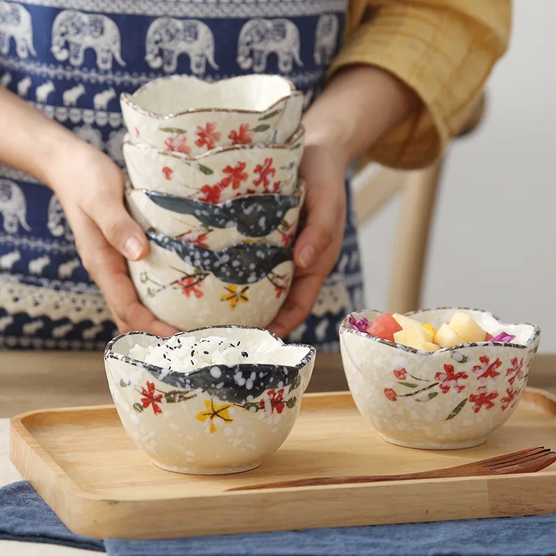 Керамическая миска Сакура в японском стиле 2 шт. кухонная для риса большая