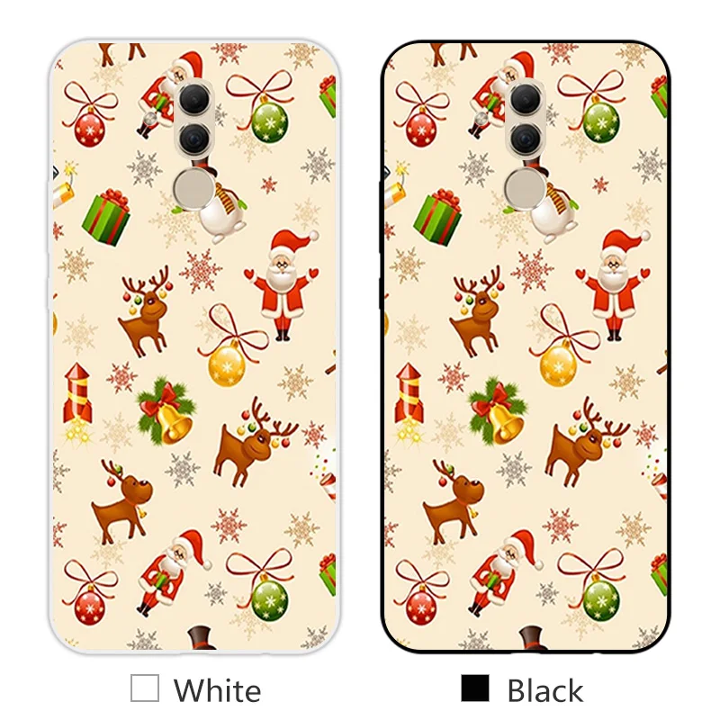 for Huawei Mate 20 Lite / SNE-AL00 Back Black Matte 6.3&quot MaiMang 7 Clear TPU Silicone Christmas Season Design Case | Мобильные