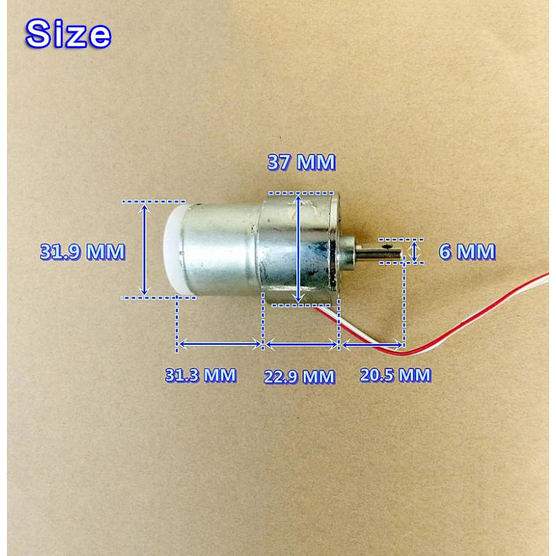 ZGB37RG 37GB металлический редукторный двигатель 37MM 12V DC 800RPM Электродвигатель с