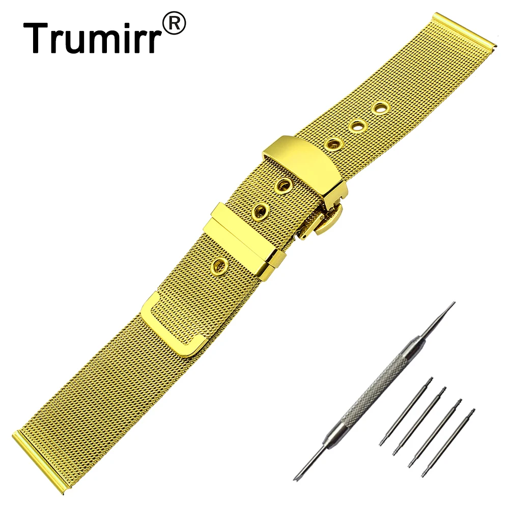 Ремешок Миланская петля из нержавеющей стали для наручных часов браслет с