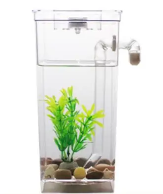 cuboid Пластиковые аквариумные мини-аквариумные украшения легко меняющиеся водные рыбки миски с светильник мини аксессуары для аквариума декорации - Цвет: cuboid