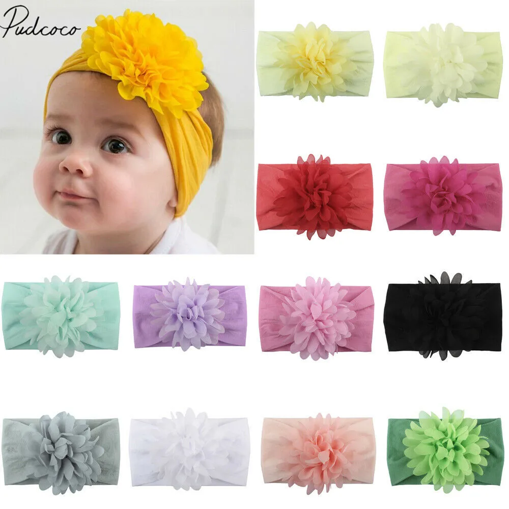 2019 Детские аксессуары Красивая головная повязка для волос с большим цветком из