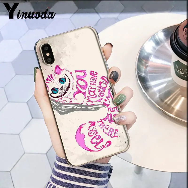 Yinuoda Чеширский кот мы все в фиолетовом и розовом DIY чехол для телефона для Apple iPhone 8 7 6 6S Plus X XS MAX 5 5S SE XR