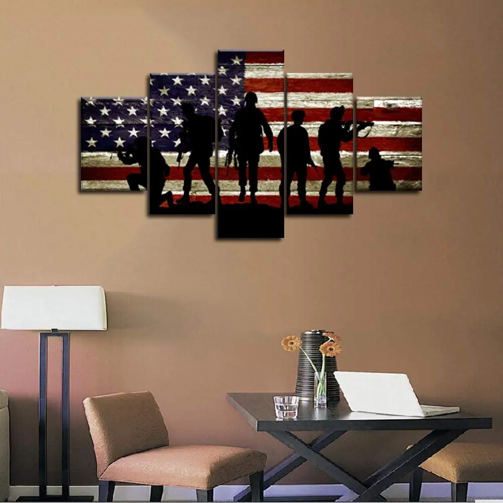 5 шт. настенные картины с изображением американского флага | Дом и сад