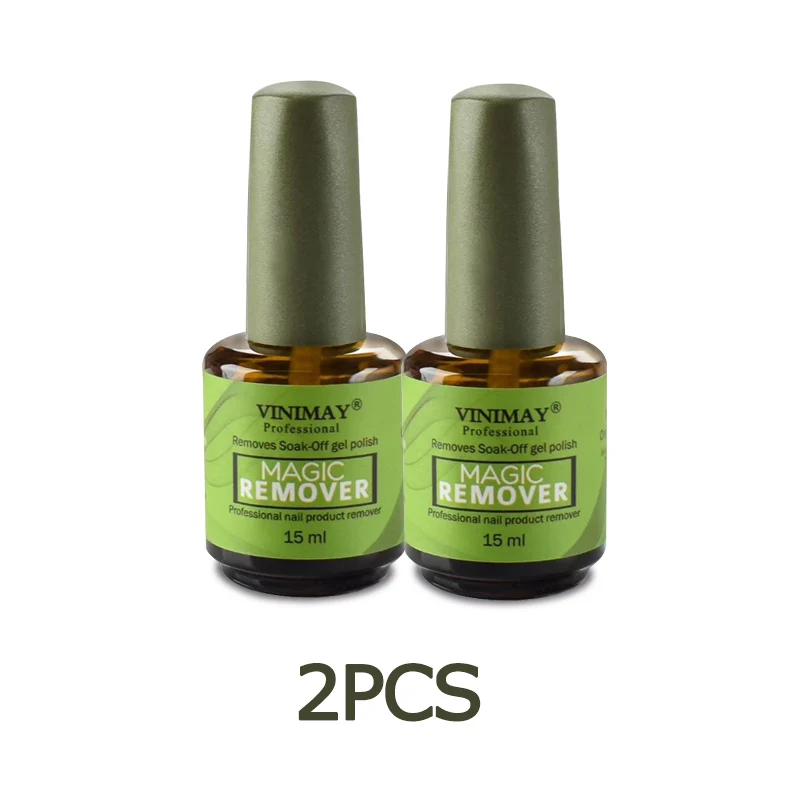 2pcs magic remover VINIMAY Burst Magic Remove UV средство для снятия гель-лака Замачивание праймер для ногтей акриловый чистящий обезжириватель для лака для ногтей 15 мл - Цвет: 2pcs magic remover