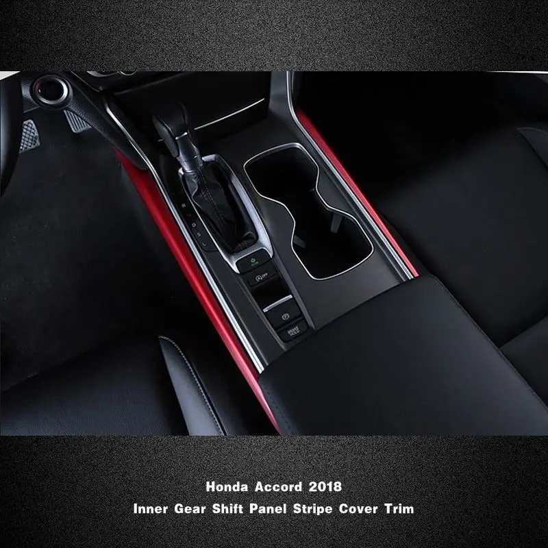 2pcs Red Abs Inner Gear Shift Panel Stripe Cover Trim For Honda Accord 2018 2019 Interior Mouldings Accessories New Fashion Buy At The Price Of 29 06 In Aliexpress Com Imall Com