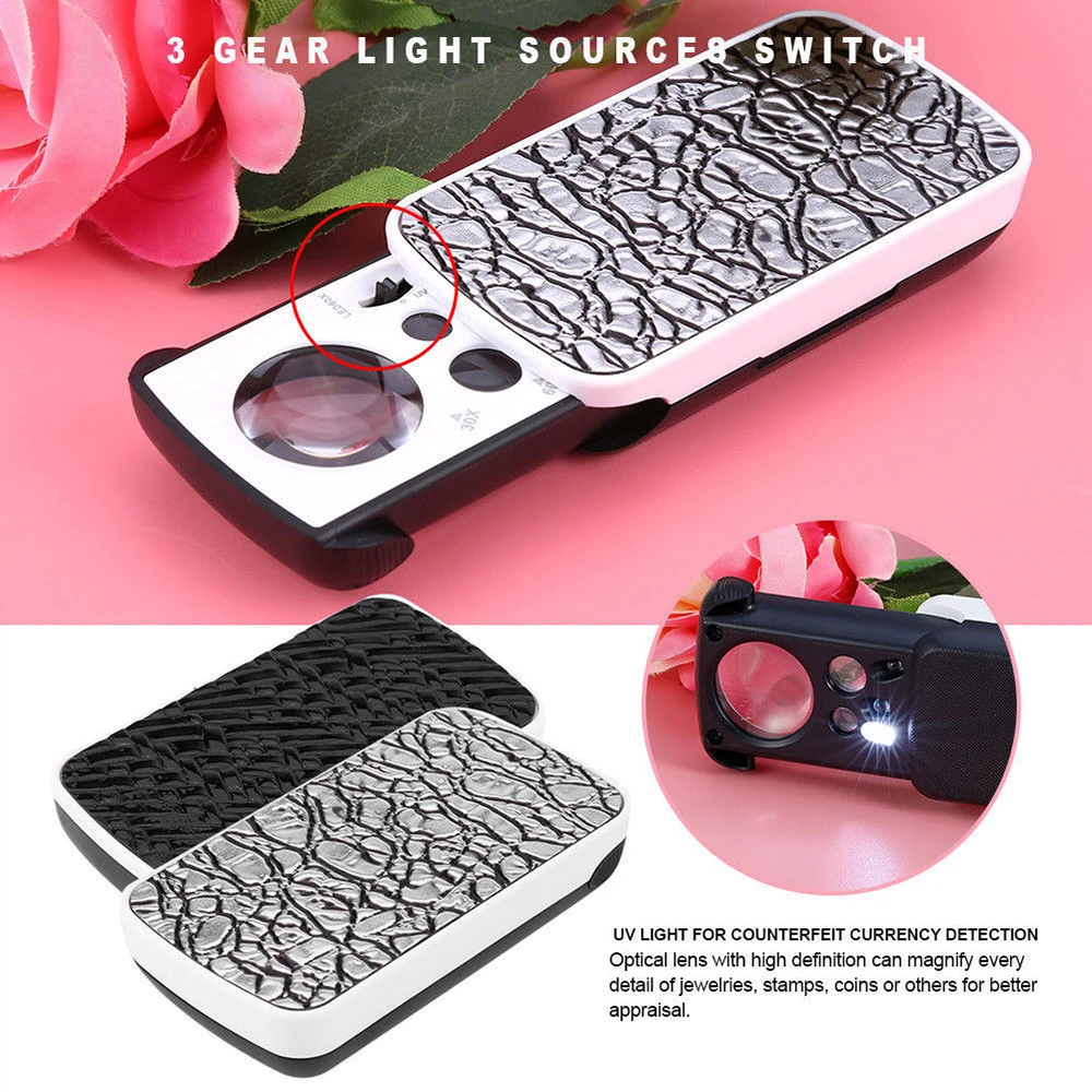 Полезная портативная ручная Лупа Ювелирная светодиодный глаз Стекло микроскоп