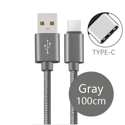0,2/1 M/2 M USB 3,1 type C кабель для синхронизации и зарядки данных для sony Xperia L1 XA1 Ultra XZs XZ Premium X Compact USB-C кабели для зарядки - Цвет: Gray