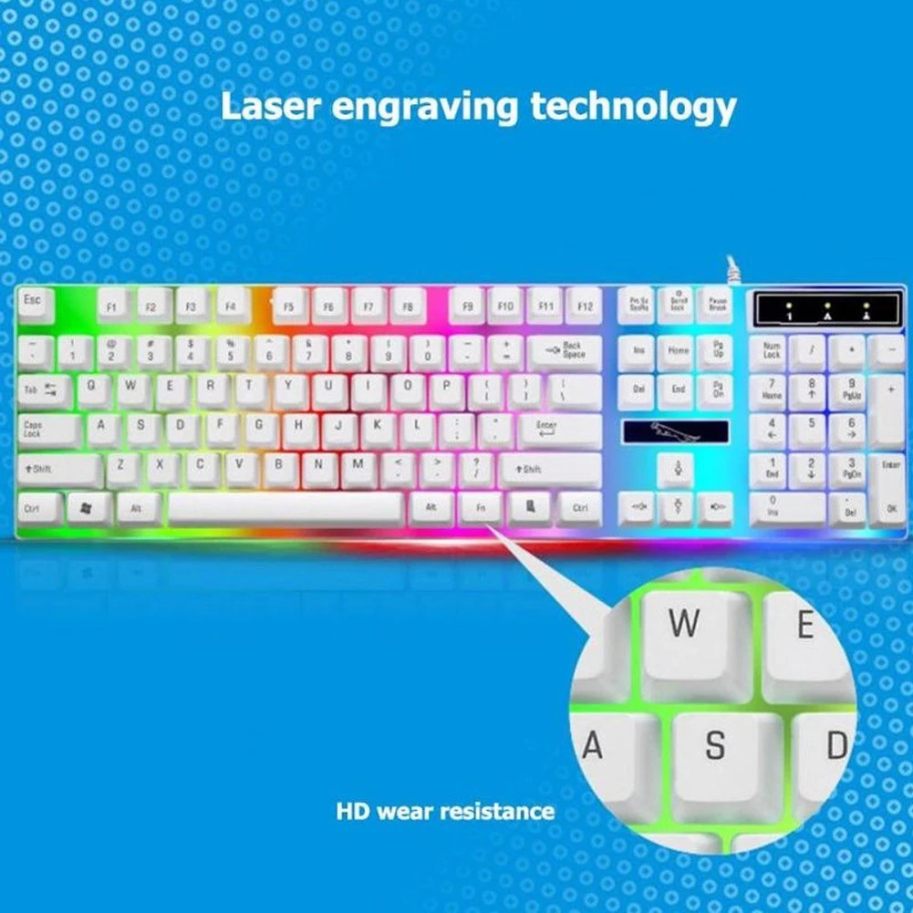 USB Powered Главная Led клавиатура и мышь Комплект ABS офисные стильные