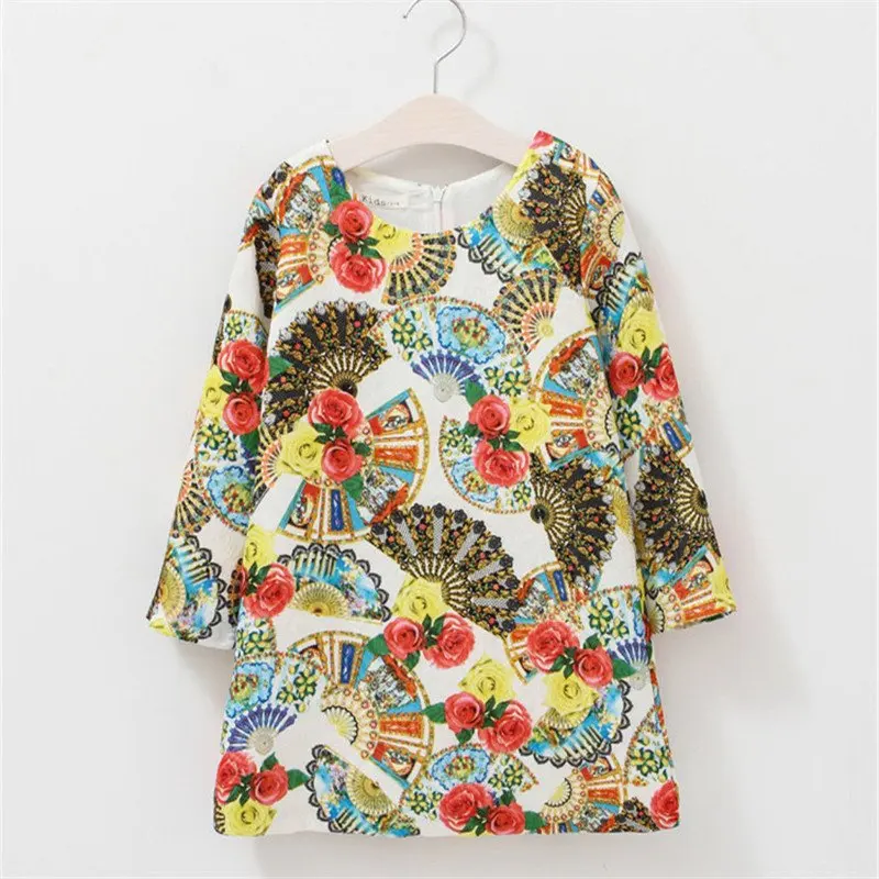 2017 г. Осенне-зимнее От 1 до 12 лет платье для девочек повседневная одежда малышей