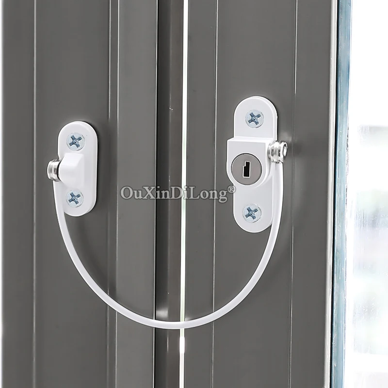 

Brand New 5PCS Wire Rope Window Lock Sliding Door and Window Security Anti-theft Lock Children Safety Prevent Limit Lock