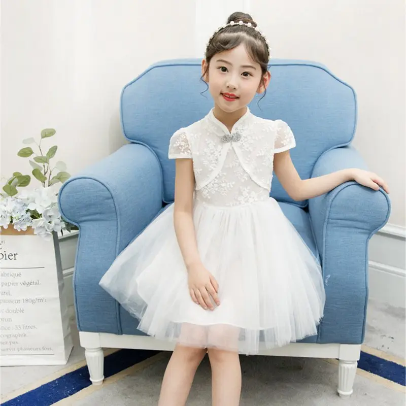 Kids Baby Girlsɽress Summer Korean children's Gauze Cheongsam Dress Princess Party Performance clothes Qipao Ball Gown | Детская