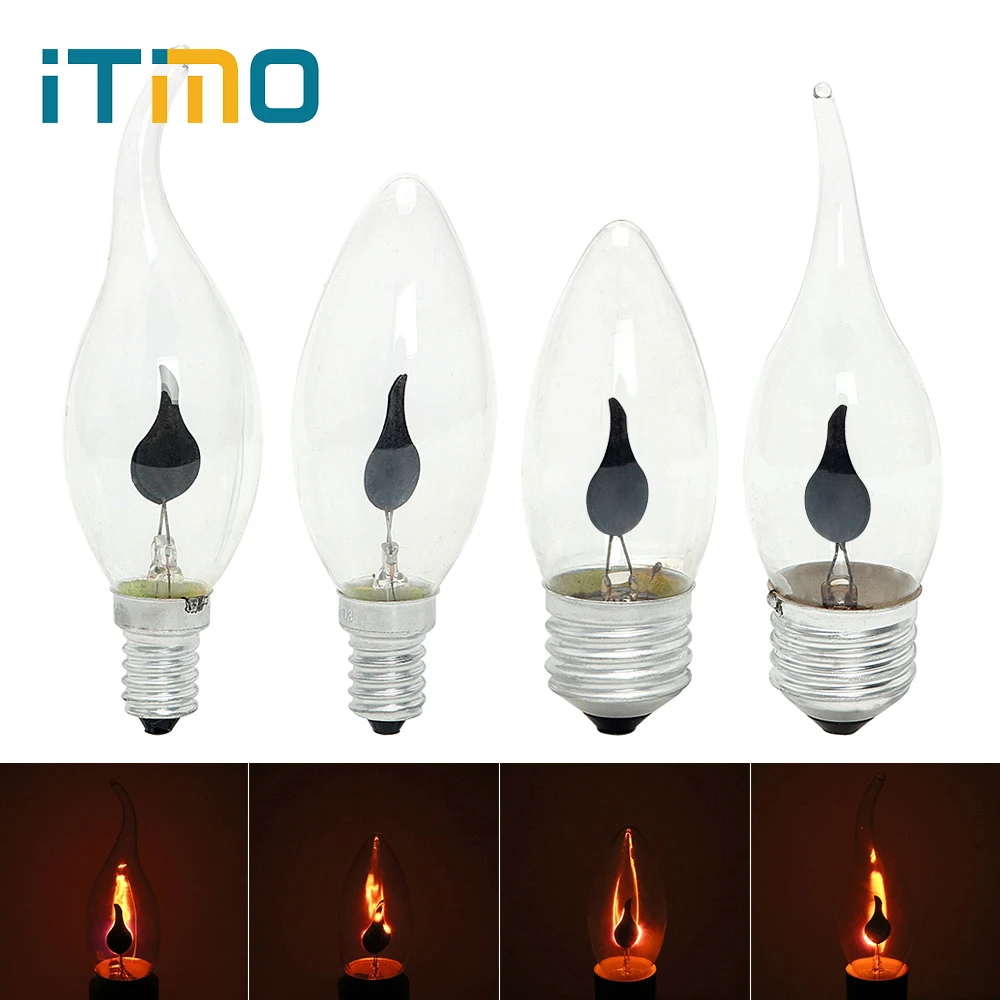 ITimo 3 Вт огненное освещение E14 E27 винтажный мерцающий эффект новая лампа с