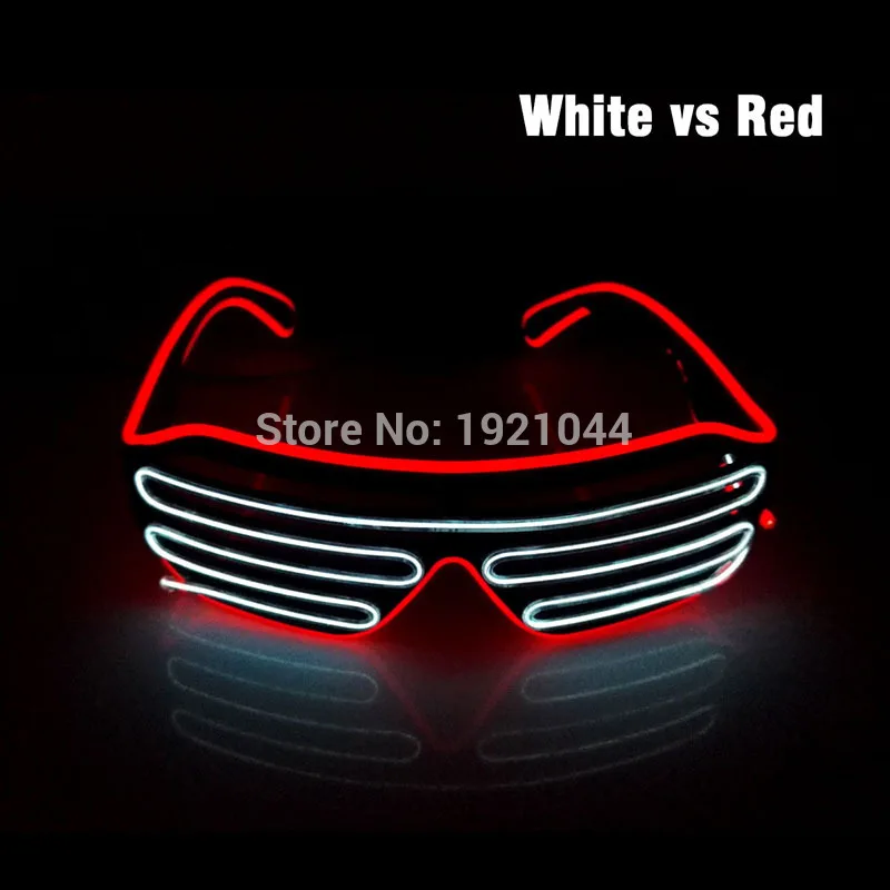 white vs red Новая мода питается от Active Sound Active EL Wire двухцветная трубочка с очками для напитков веревка Гибкая неоновая холодная подсветка вечерние украшения - Цвет: white vs red
