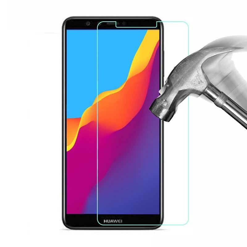 2.5D 0 3 мм закаленное стекло для huawei Y6 Prime 2018 Защитная пленка экрана спереди + чистые