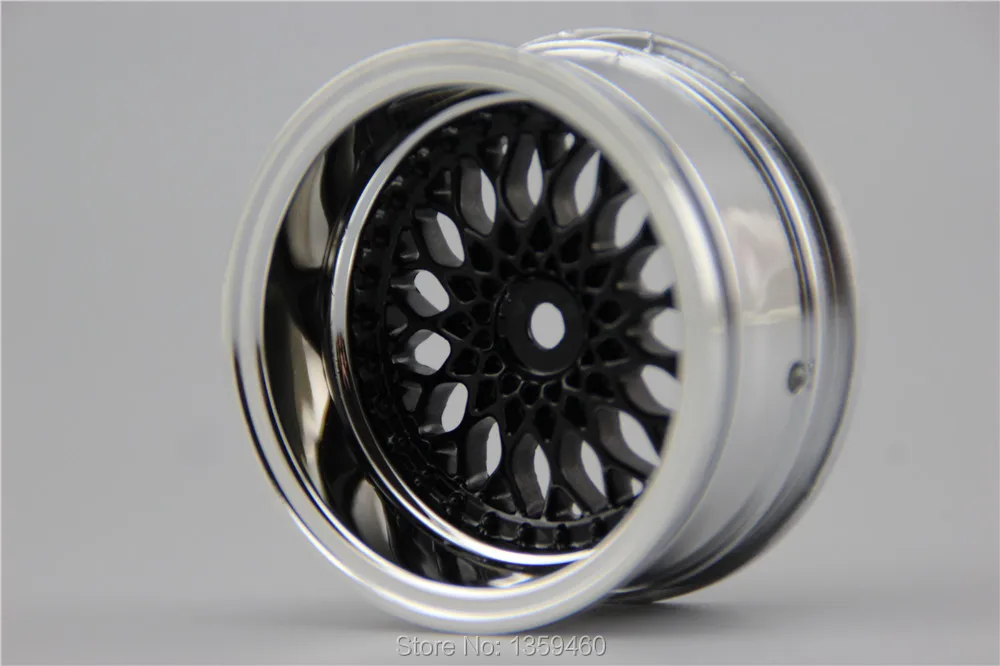 4 шт. 1/10 Touring и Drift Car нейлон обод колеса Y12CB(хром+ черный) 3/6/9 мм смещение для 1:10 Touring и дрейф автомобиль 1/10 обода 10039