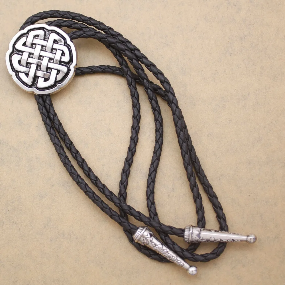 Западный кельтский троица крест Узел кожаный Родео Свадебный галстук Gravata Borboleta