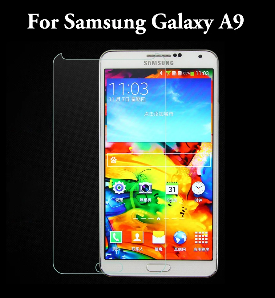 

500pcs/lot UltraThin 2.5D 9H Explosion-proof Tempered Glass Screen Protector for Samsung Galaxy A9 A900 screen protector film a9