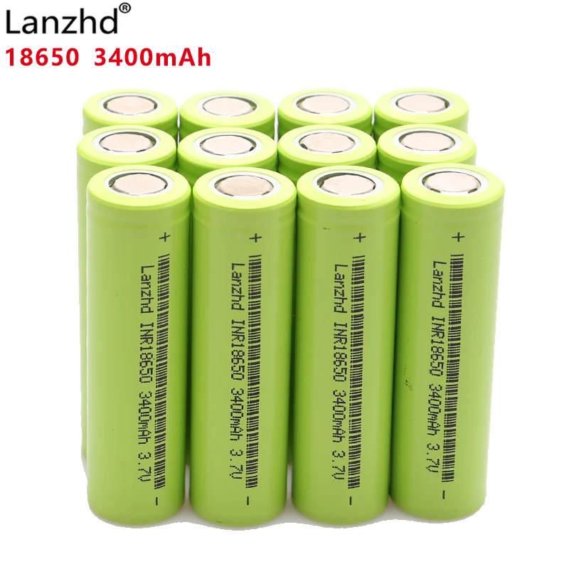 12 шт. 100% Новые оригинальные литиевые аккумуляторные батареи INR18650 3 7 В 30 А 3400 мА · ч