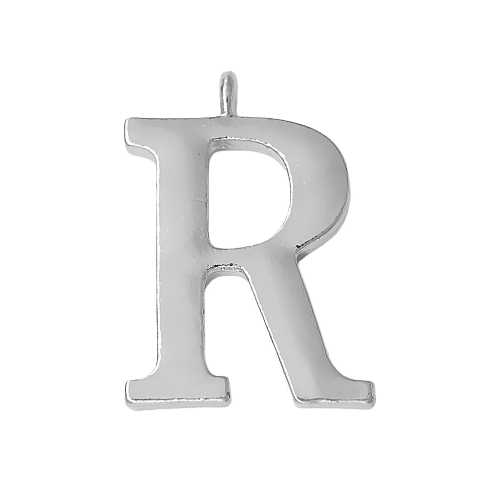 Хит большой размер гладкий металл английское слово R золото шарм алфавит буквы A-Z