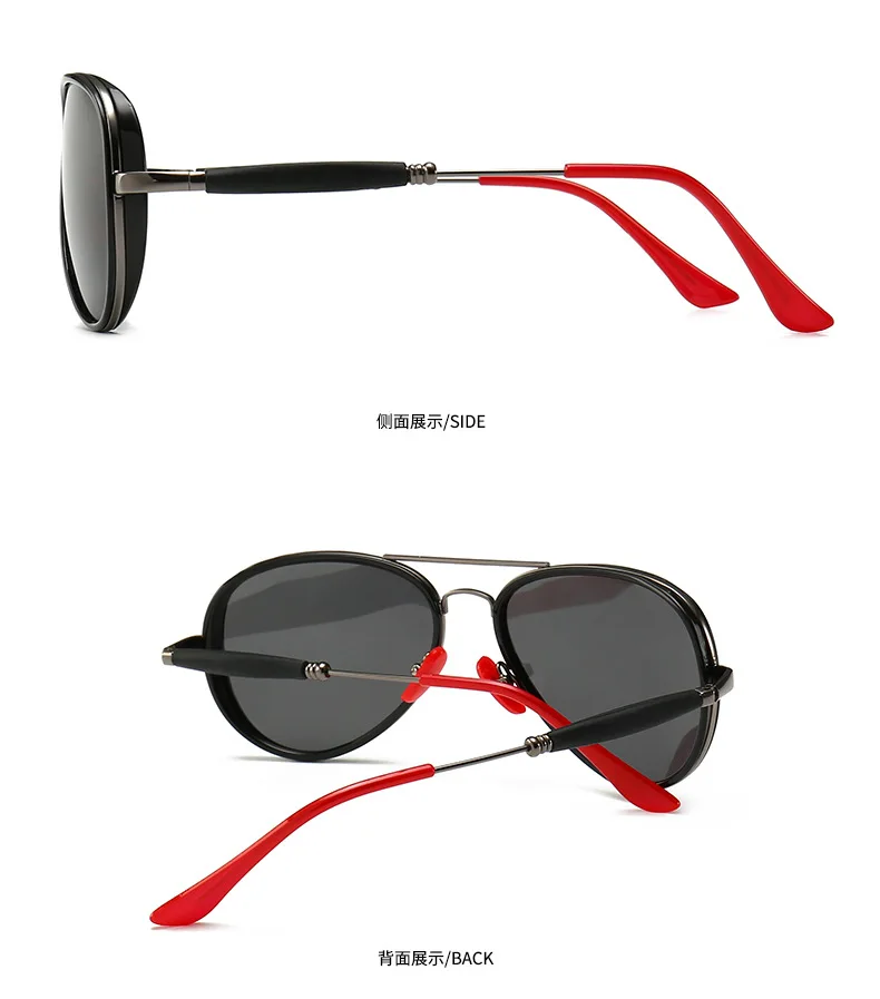 JackJad Modern Vintage Aviation Style Punk Sunglasses Red Nose Pad Men Polarized Brand Design Sun Glasses Oculos De Sol