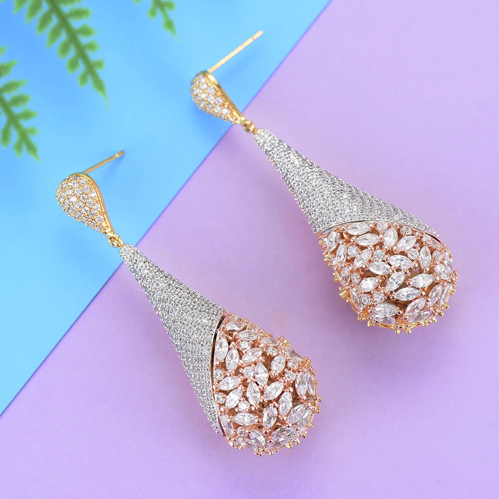 missvikki Transparent Crystal Big Pendants Drop Earrings for WomenAppointment Shiny Lady Christmas Valentine's Day Gift | Украшения и