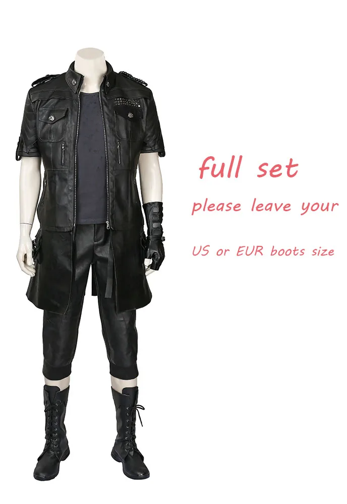 full set Final Fantasy XV FF15 Noctis Lucis Caelum Noct, карнавальный костюм, наряд на Хэллоуин, костюм, полный набор для мужчин, на заказ - Цвет: full set