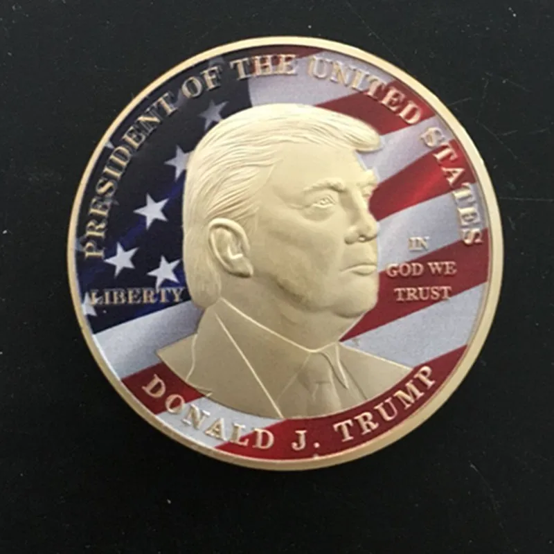 

20 pcs The Donald Trump president of USA 24K real gold plated 40 mm souvenir coin collectible art badge decoration coin