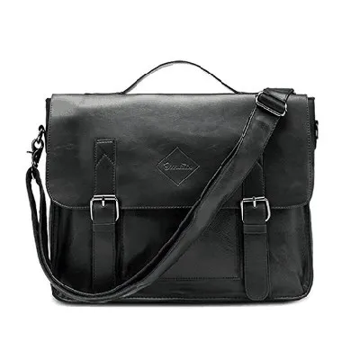 black Zebella, винтажные мужские деловые портфели из искусственной кожи, коричневые мужские сумки-мессенджеры для ноутбука, классический портфель, Мужская офисная Сумка, Новинка - Цвет: black