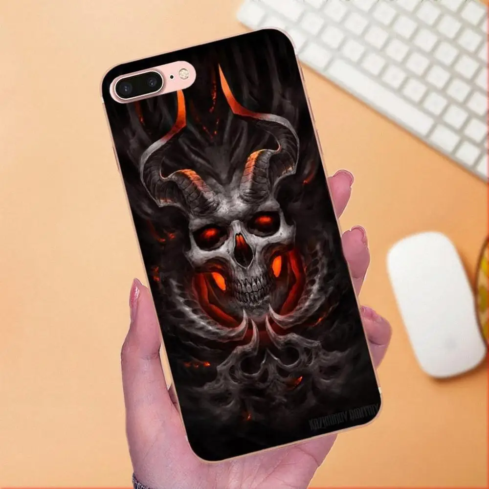 Ультратонкий чехол для телефона с рисунком Satanic Scary Skull модный Apple iPhone 4 5 5C 4S SE 6 6S 7 8