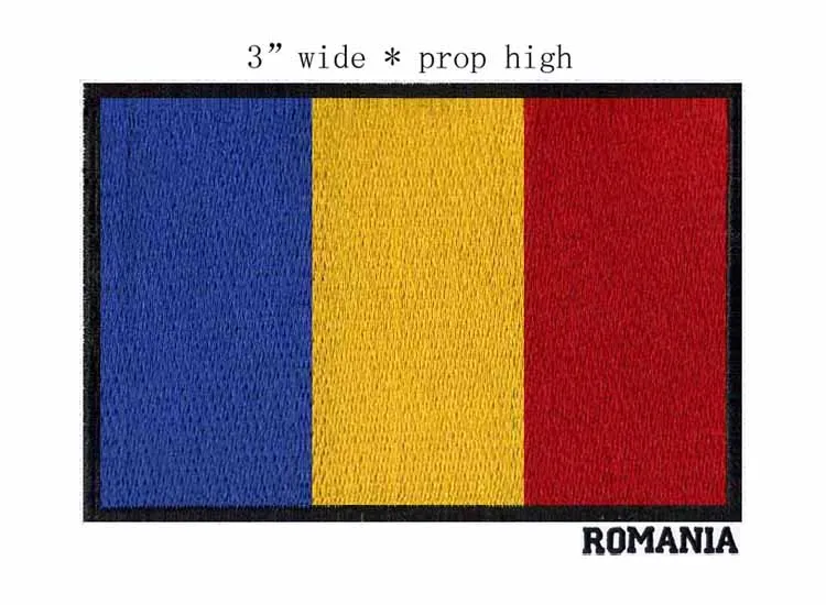 Romania 141B 1 шт., ширина 7,62 см, флаг страны, нашивки, нашивки, вышитые, США, Великобритания, Франция, Египет, флаг, тактические, военные, железные нашивки, армейская аппликация - Цвет: Romania 141B