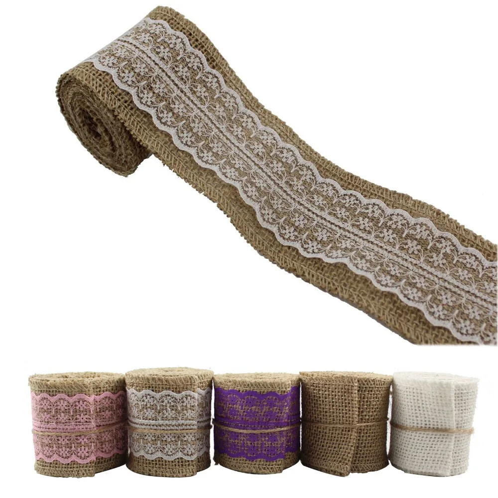 20 м/лот белые кружева 6 см Ширина натуральный гессенской мешковины лента для