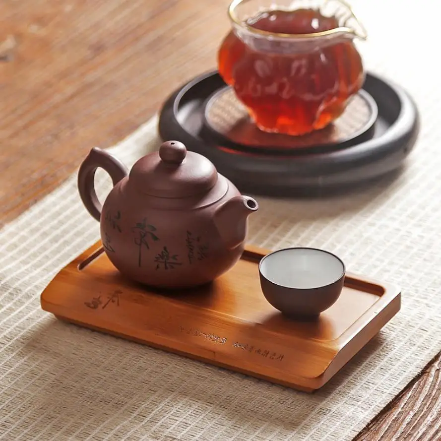 Бамбуковый чайный поднос King Tea Mall блюдца доски для китайского чая гунфу чайные