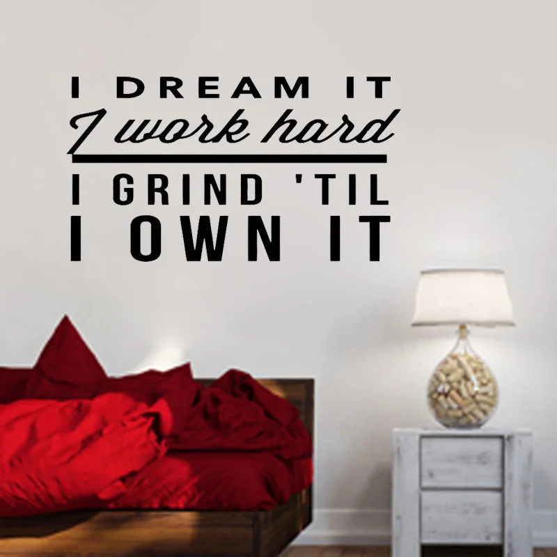 YOJA 55 см * 30 2 I Dream it Work Hard Fitness мотивация съемный художественный Декор ПВХ Настенная
