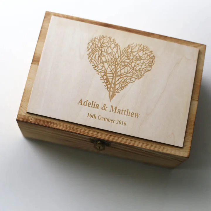 Альтернативная Свадебная Гостевая книга Заказная коробка с сердцем
