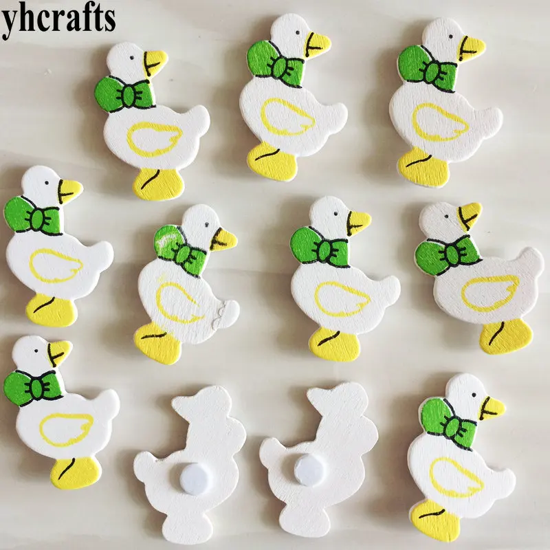 10PCS/LOT White duck wood stickers Spring Easter crafts Scrapbooking kit. Wall Fridge Early learning toys Ornament OEM | Игрушки и хобби