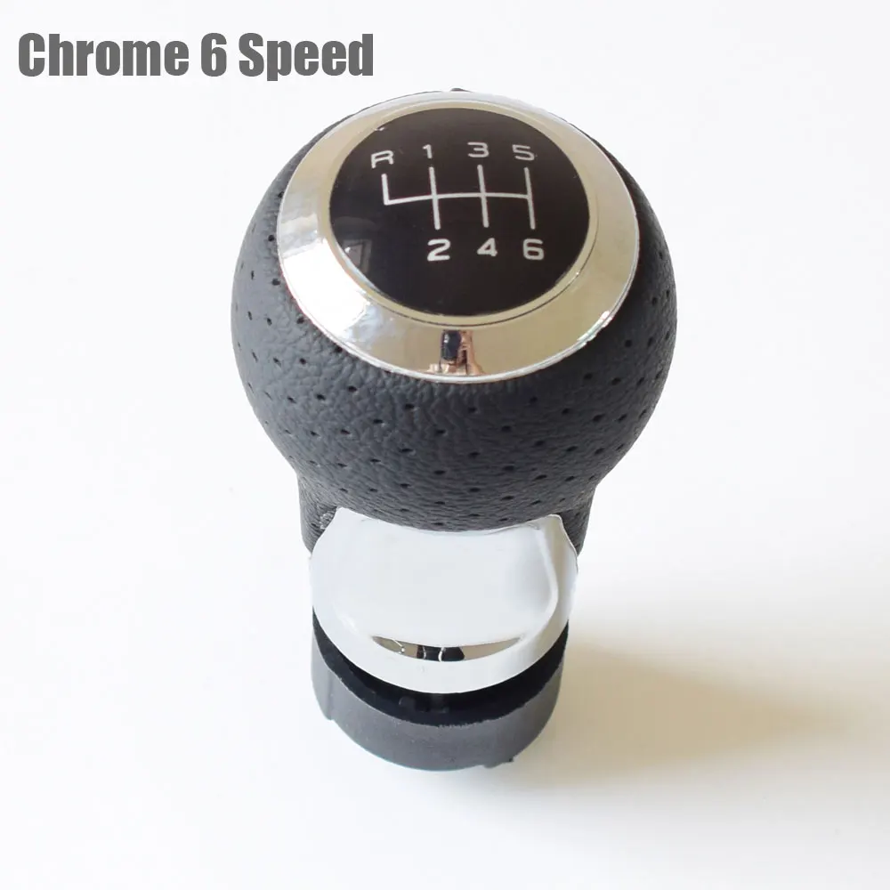 R6-BlackHeadChrome Автомобильный механической трансмиссией Шестерни рычаг переключения передач 5 6 рычага головка для Ауди Шкода сиденье A4 B6 B7 b8 A6 S4 B8 8K A5 8T Q5 8R 2007 - Название цвета: R6-BlackHeadChrome