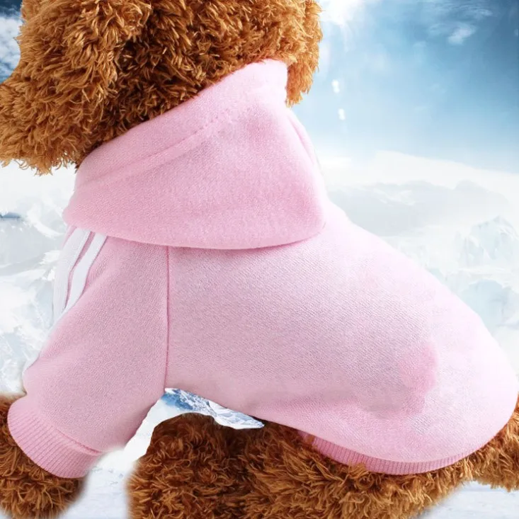 Pink Толстовки для отдыха для домашних животных, одноцветная Спортивная хлопковая одежда для собак с двумя ногами, универсальный свитер для всех сезонов, товары для кошек - Цвет: Pink