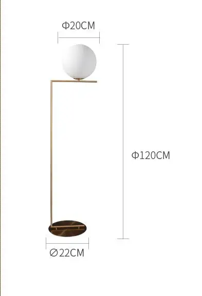 Height 1200mm MDWELL современный скандинавский Стеклянный Шар Настольная лампа ретро Винтажная настольная лампа E27 Лофт для спальни рядом с лампой позолоченный ЕС США штекер - Цвет абажура: Height 1200mm