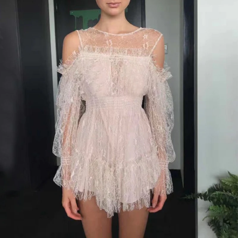 Высококачественный 2018 летний белый кружевной мини комбинезон с открытыми