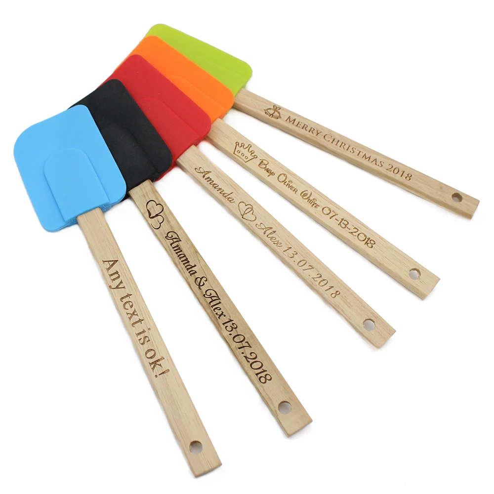 8 шт. лопатка с деревянной ручкой и гравировкой|spatula|spatula woodenspatula wood handle |