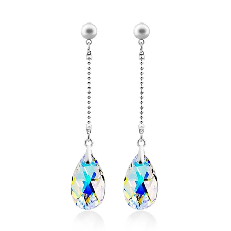 Женские серьги с длинным покрытием со стразами 8 видов цветов 2016|earrings for|earrings