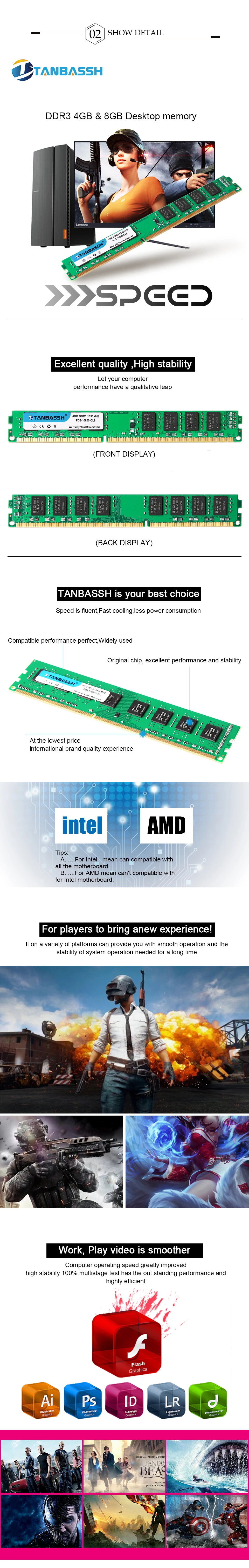 TANBASSH DDR4 Оперативная память 4 ГБ/8 ГБ/16 ГБ 2400 МГц/2666 МГц ПК DIMM 288pin Настольный памяти поддерживаемая материнской платой ddr4 память