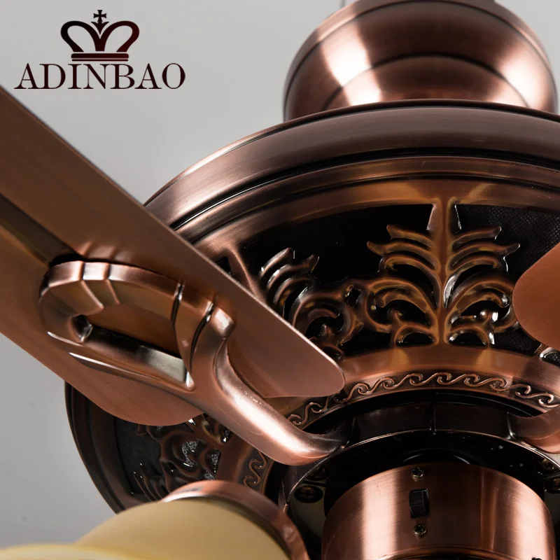Высокое качество потолочный вентилятор свет жека красный античная медь цвет XJ041 |