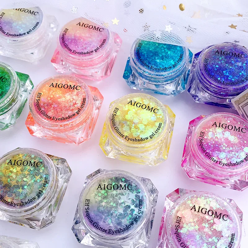 Новый 16 Цвет тени для век Блеск голографический лазер пигмент с блестками