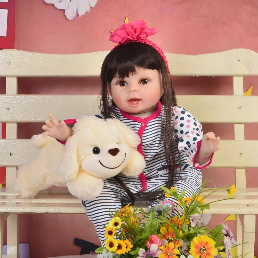 22-дюймовая силиконовая кукла "Reborn Dolls" 55 см - подружка ребёнка, реалистичная и живописная кукла в подарок на день рождения или Рождество, для игры в домик перед сном. Популярная позиция для малышей.