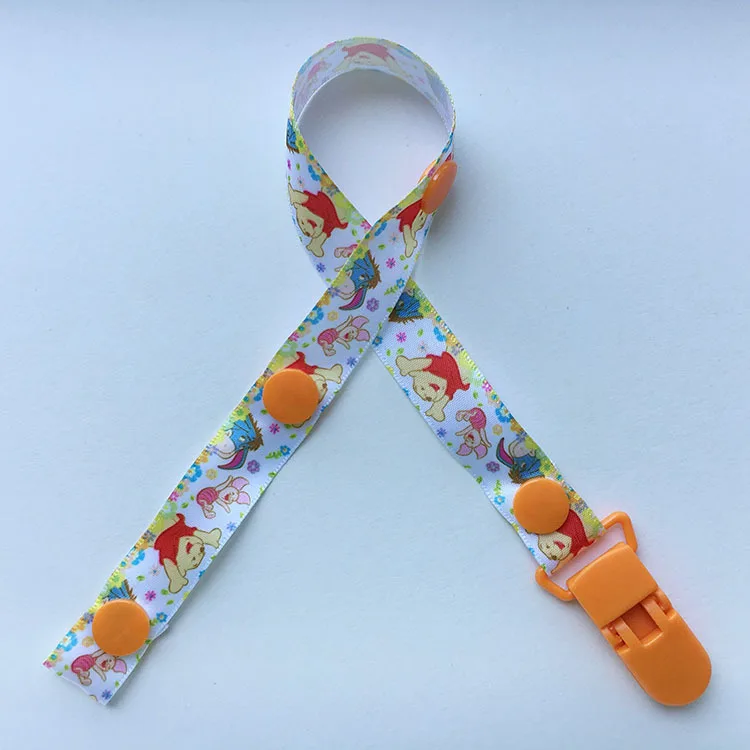 Orange Winnie Детская мультяшная Соска-пустышка с цепью, прорезыватель, противоскользящий веревочный держатель для соски, для соски с цепью, держатель-пустышка - Цвет: Orange Winnie