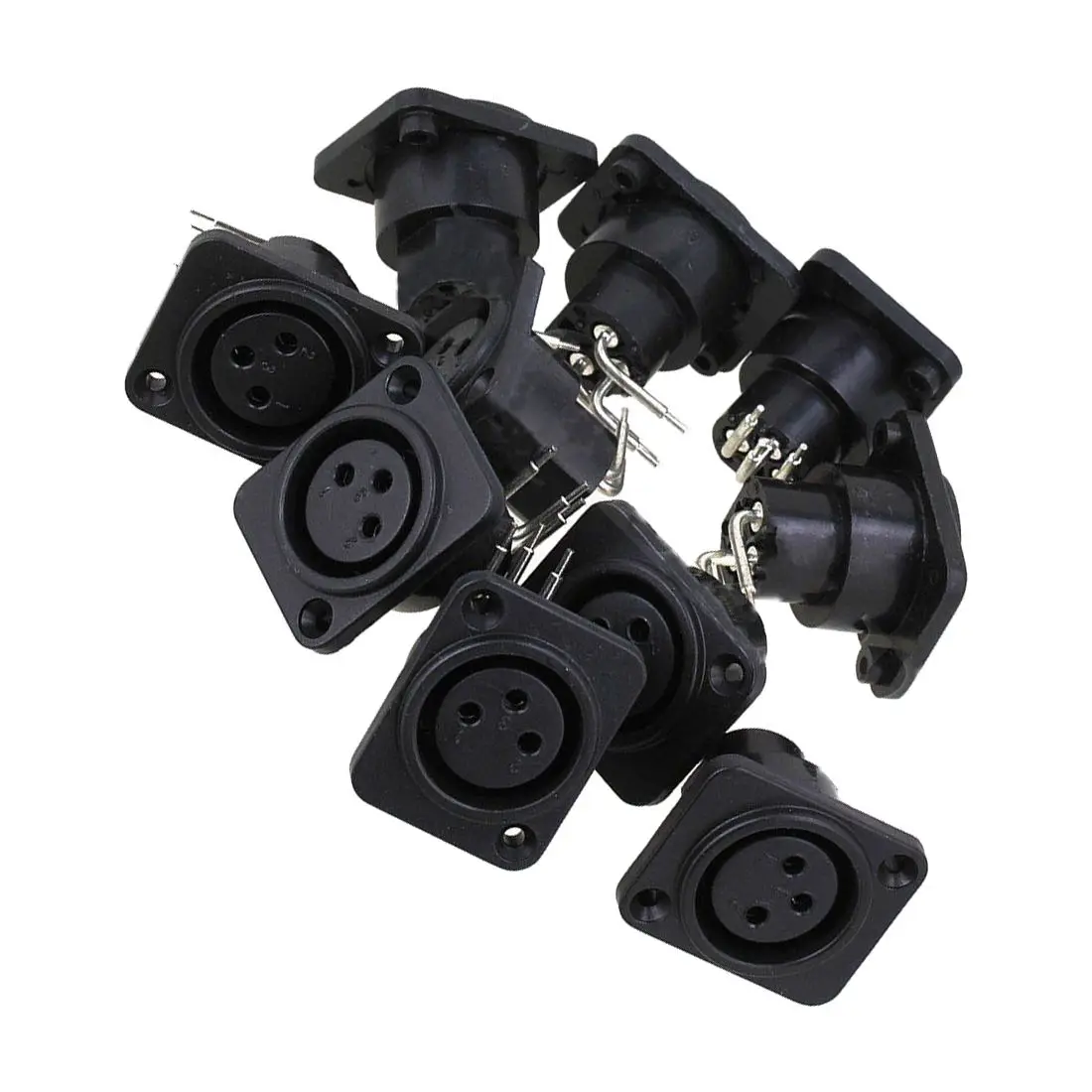 10 шт. черный XLR 3pin гнездовой разъем для монтажа на панели шасси гнездо разъема ПП