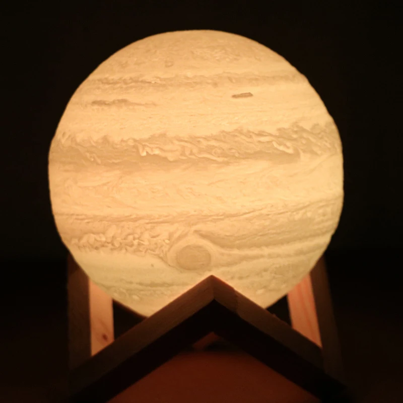 

LED Lamp 3D Printing Lamp Night Light Dimmable Touch & Remote Control 16 color USB Recharged with Wooden Bracket Creative Gift